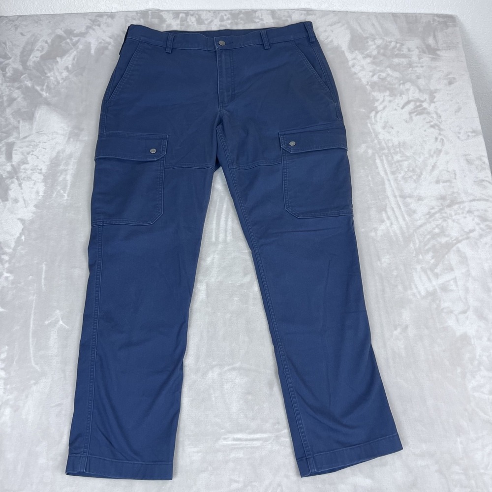 Duluth Trading 40 Grit Pants Mens 38x32 Blue Slim Fit Cargo Workwear Utility